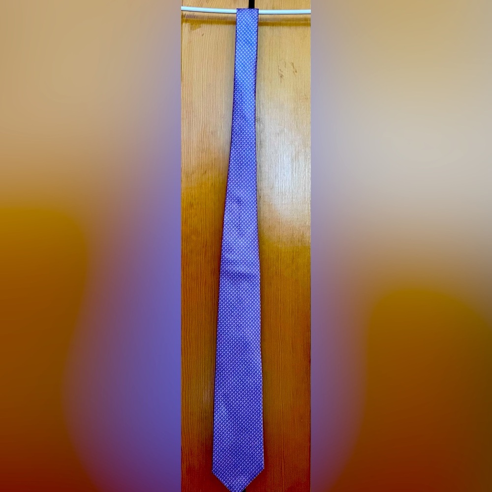 Men’s Brooks Brothers Silk Lavender w/ Silver Diamond Pattern Tie
